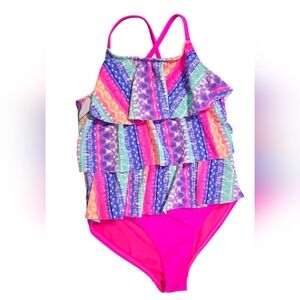 Wonder Nation Colorful Ruffled Kids Swimsuit